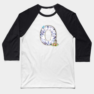 Name Initial Letter O and Baby Owl Baseball T-Shirt